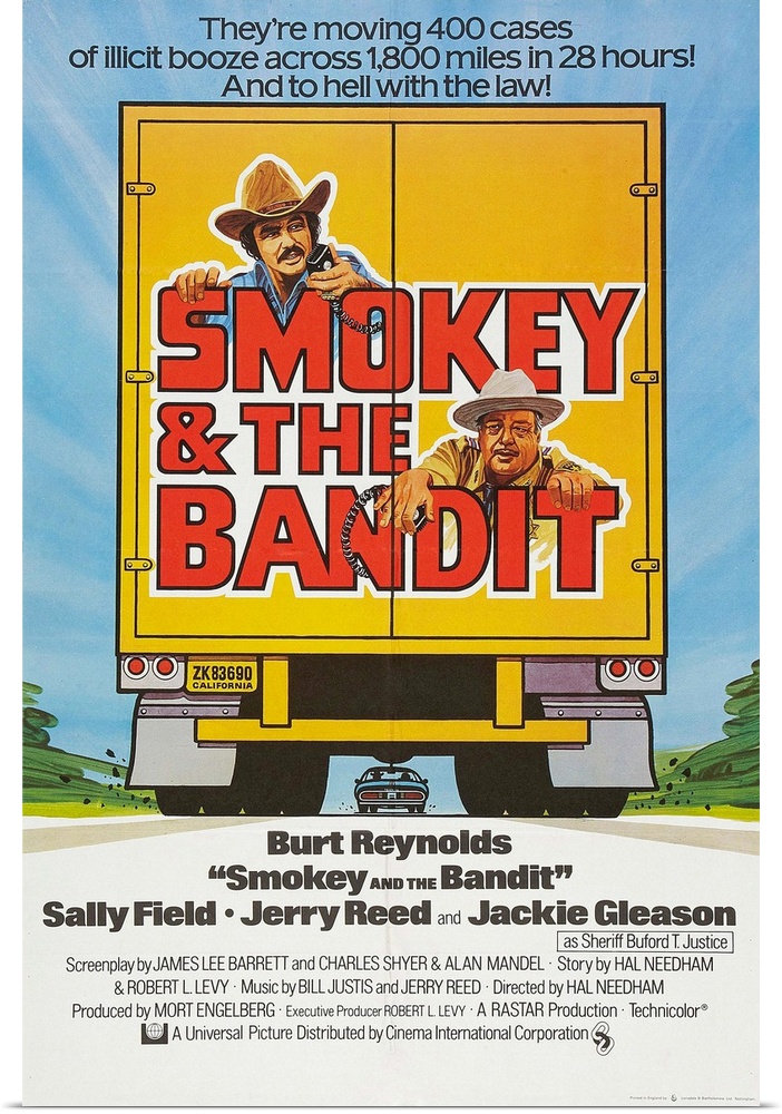 SMOKEY AND THE BANDIT, Burt Reynolds (top), Jackie Gleason, 1977