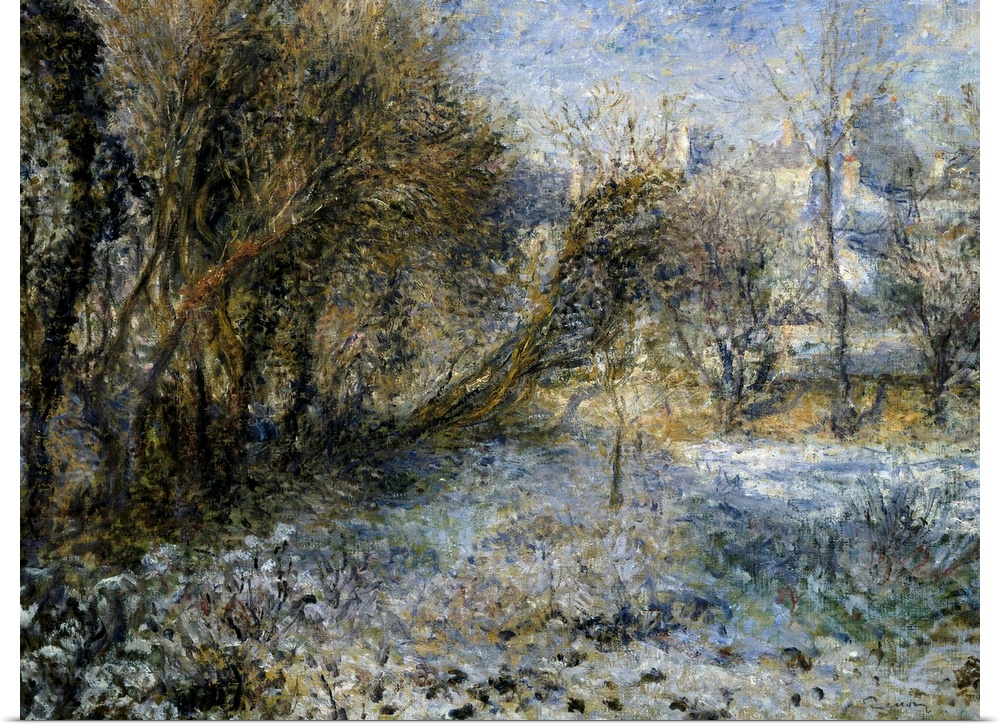 RENOIR, Pierre-Auguste (1841-1919). Snowy Landscape. ca. 1875. Impressionism. Oil on canvas. FRANCE. Paris. Orangerie Muse...