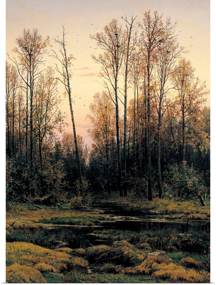Spring Forest, by Ivan Ivanovic Siskin, 1884, 19th Century, oil on canvas, cm 142 x 106 - Russia, Moscow, Serpuchov, Arts ...