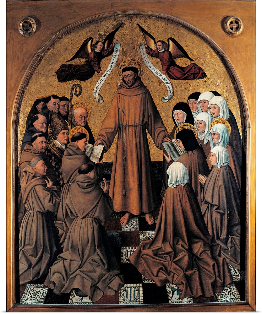Italy, Campania, Naples, Capodimonte National Museum and Galleries. All. Curved altarpiece man saint St Francis habit tuni...