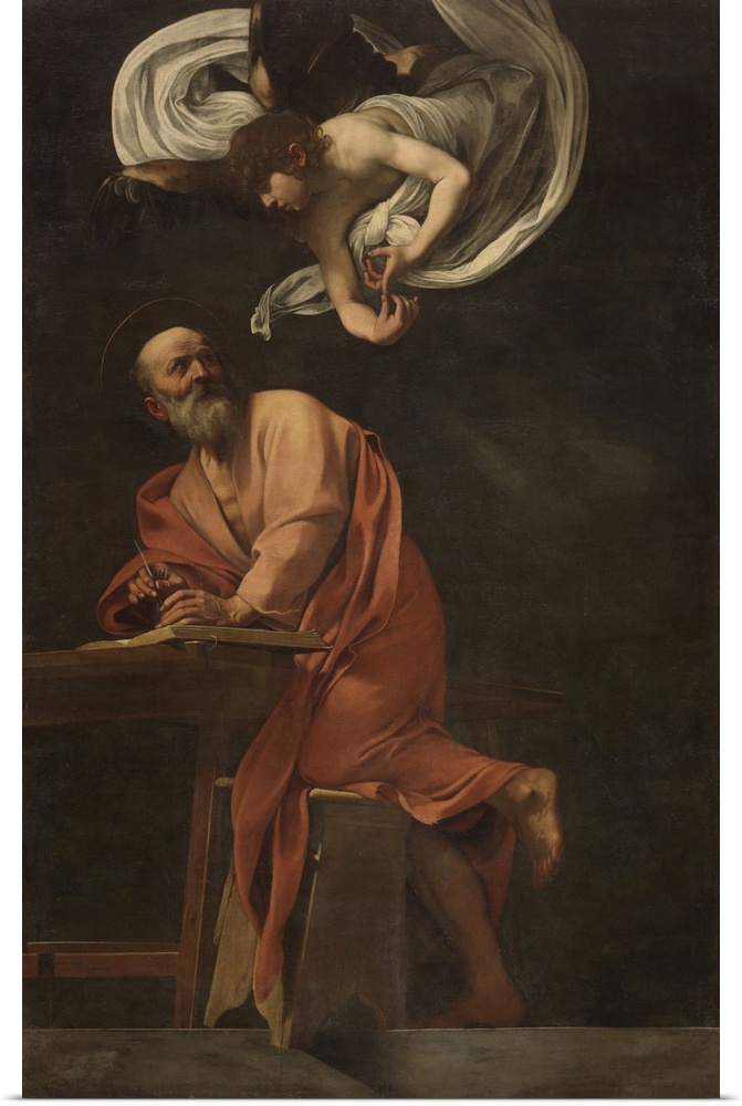 St. Matthew and the Angel, by Michelangelo Merisi known as Caravaggio, 1602, 17th Century, oil on canvas, cm 295 x 195 - I...