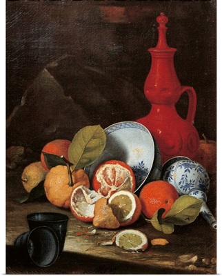 Still Life, Bucchero, Porcelain, Oranges And Lemons, 1700-1720.
