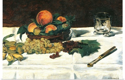 Still Life Fruit on a Table, by Edouard Manet, 1864. Musee d'Orsay, Paris, France