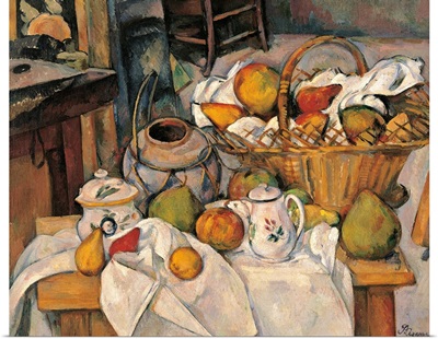 Still life in the Basket, by Paul Cezanne, 1888-1890. Musee d'Orsay, Paris, France