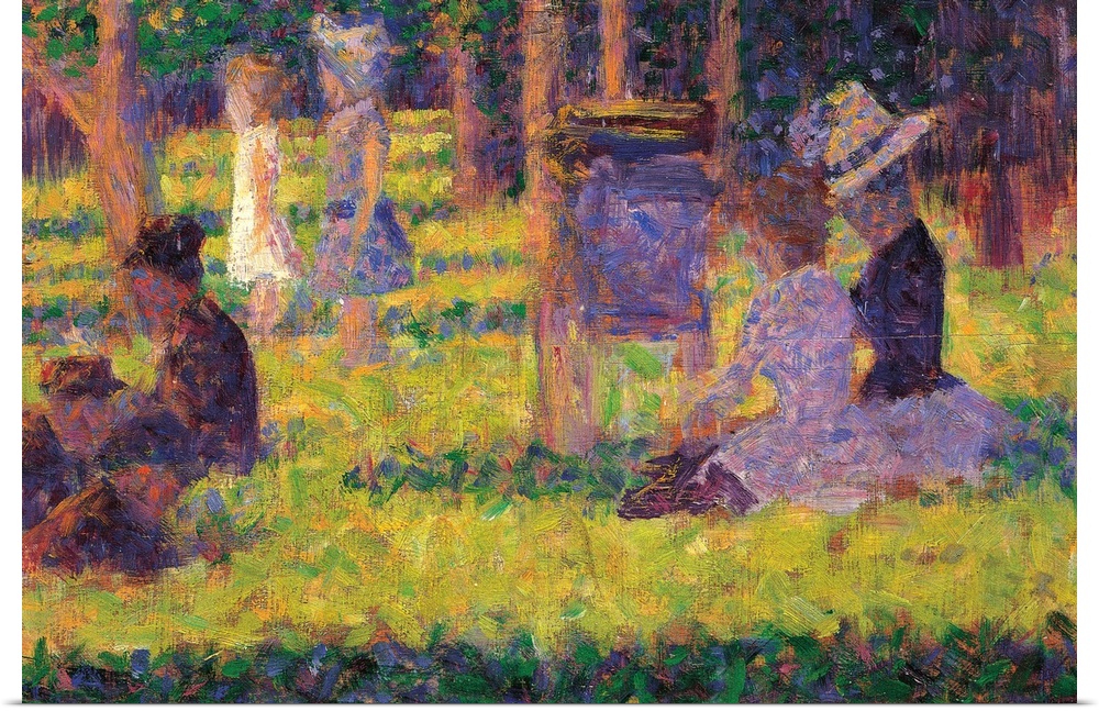 Study for A Sunday Afternoon on the Island of La Grande Jatte, by Georges Seurat, 1884, 19th Century, canvas, cm 16 x 25 -...