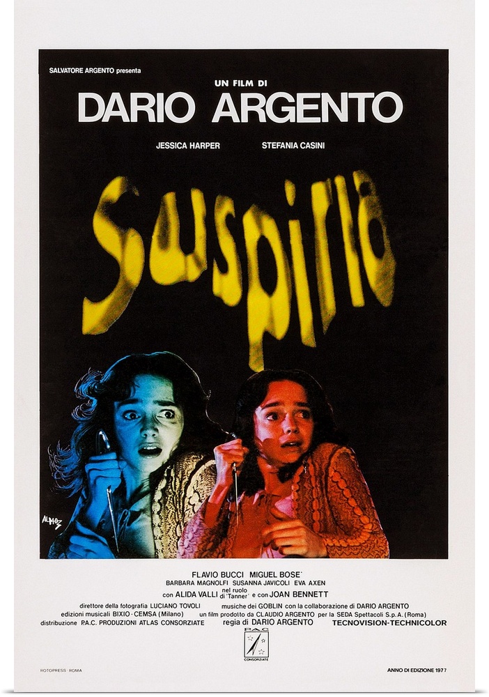 Suspiria, Italian Poster Art, Jessica Harper, 1977.