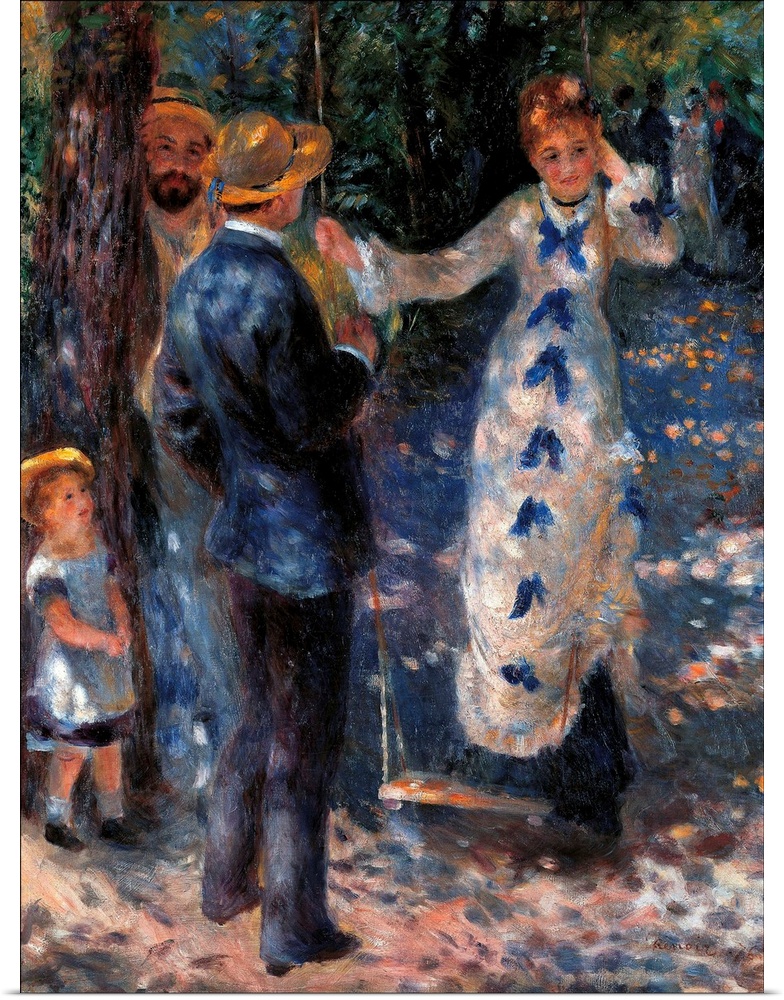 The Swing, by Pierre-Auguste Renoir, 1876, 19th Century, originally oil on canvas.