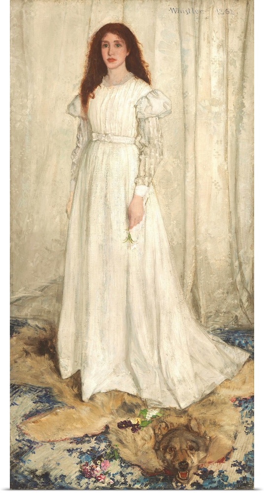 Symphony in White, No. 1: The White Girl, by James McNeill Whistler, 1862, American painting, oil on canvas. This painting...