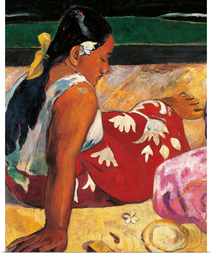 Tahitian Women, by Paul Gauguin, 1891, 19th Century, oil on canvas, cm 69 x 91,5 - France, Ile de France, Paris, Muse dOrs...