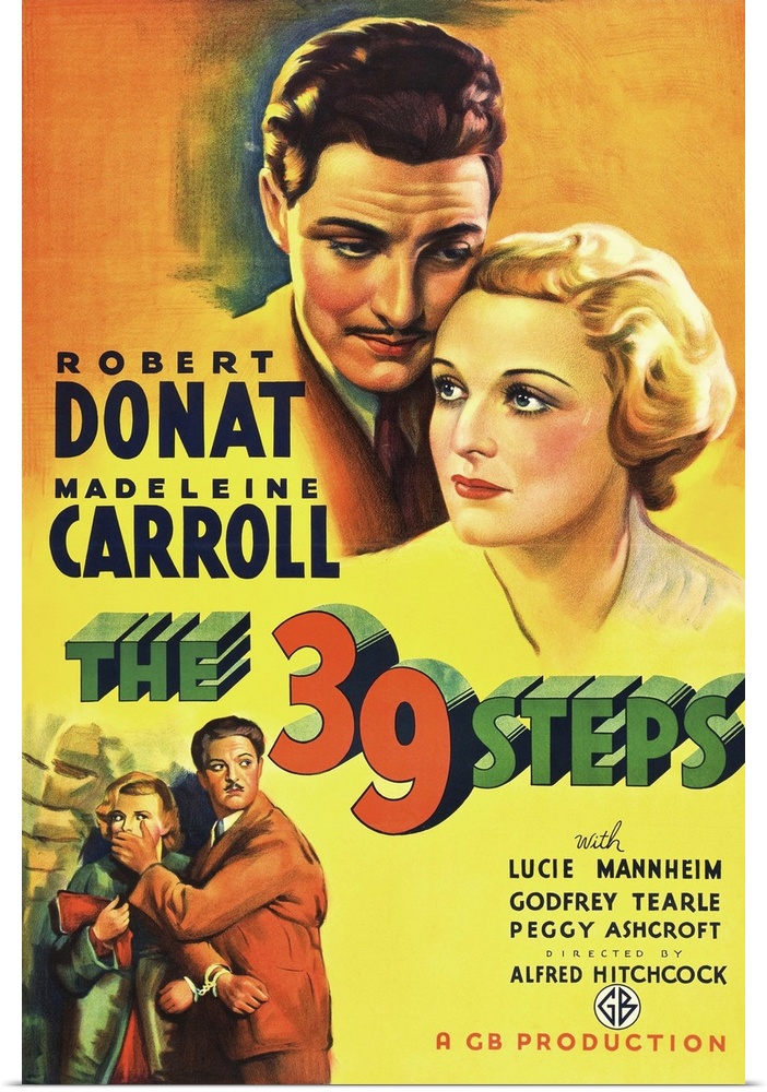 THE 39 STEPS, top from left: Robert Donat, Madeleine Carroll, bottom from left: Madeleine Carroll, Robert Donat, 1935.