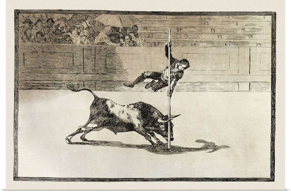 GOYA Y LUCIENTES, Francisco de (1746-1828). The agility and audacity of Juanito Apinani in the ring at Madrid. 1816. Plate...