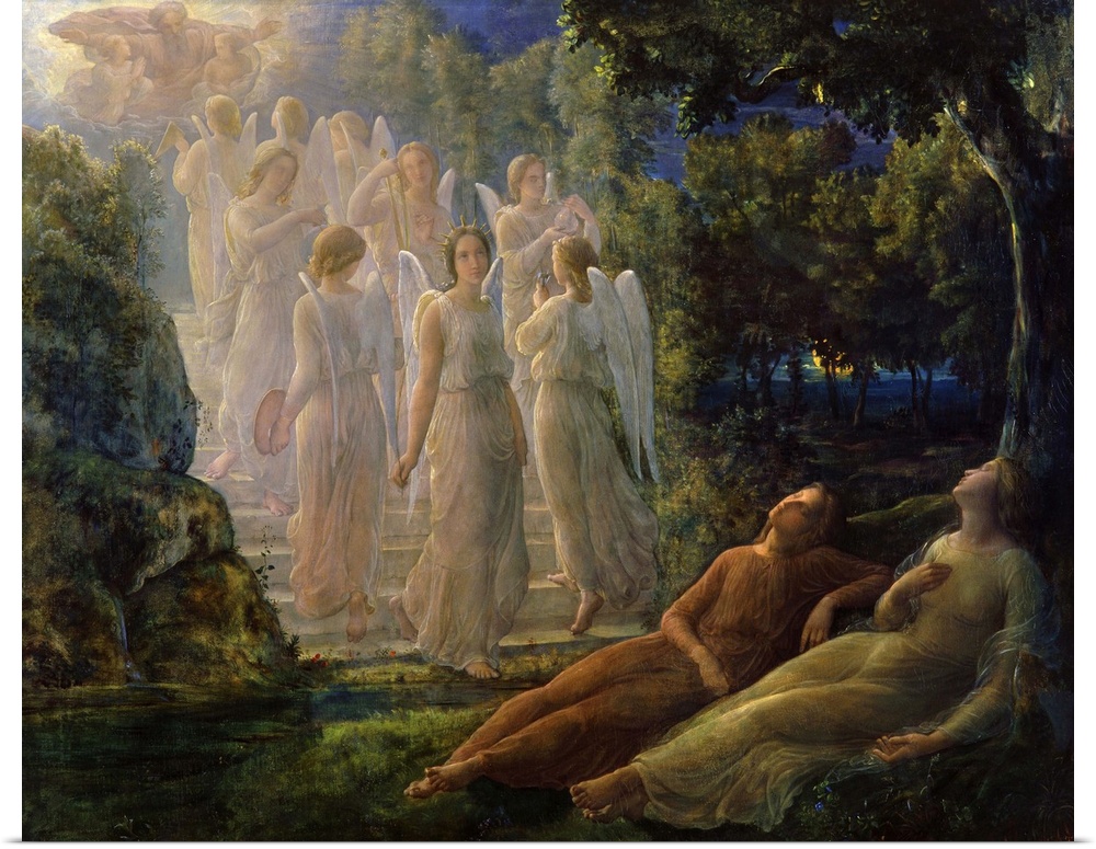 Anne Louis Francois Janmot (1814-1892), French School. The Poem of the Soul, the Scale of Gold. Oil on canvas.