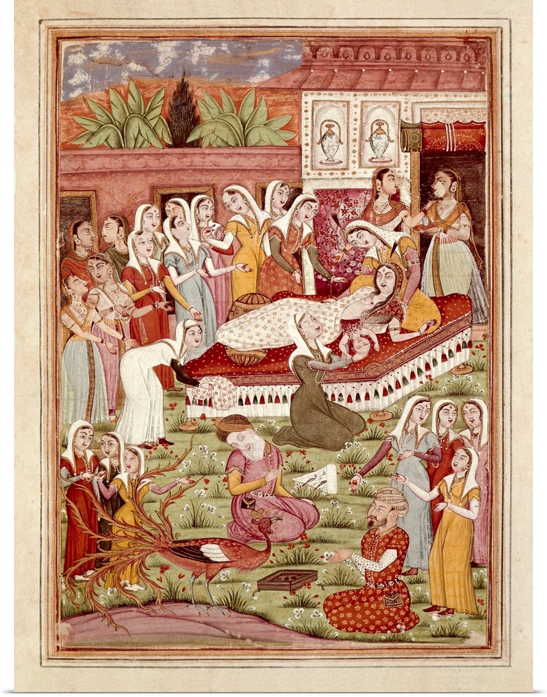 Shahnameh. The Book of Kings. 16th c. The Birth of Rostam by Caesarean. Gouache on paper. F01v. Hindu art. ; Persian art. ...