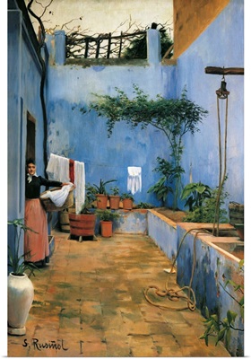 The Blue Courtyard. 1892. By Santiago Rusinol i Prats. Museum of Montserrat. Spain
