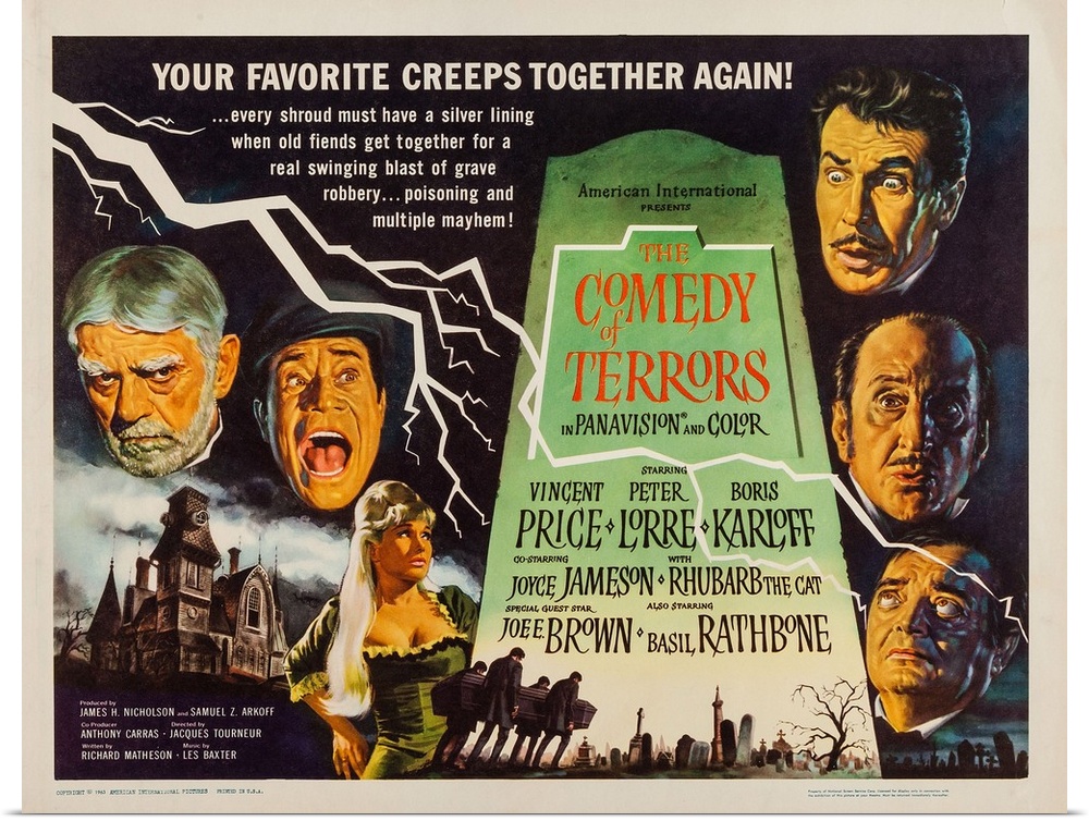 The Comedy Of Terrors, US Poster Art, Clockwise From Left: Boris Karloff, Joe E. Brown, Joyce Jameson, Vincent Price, Basi...