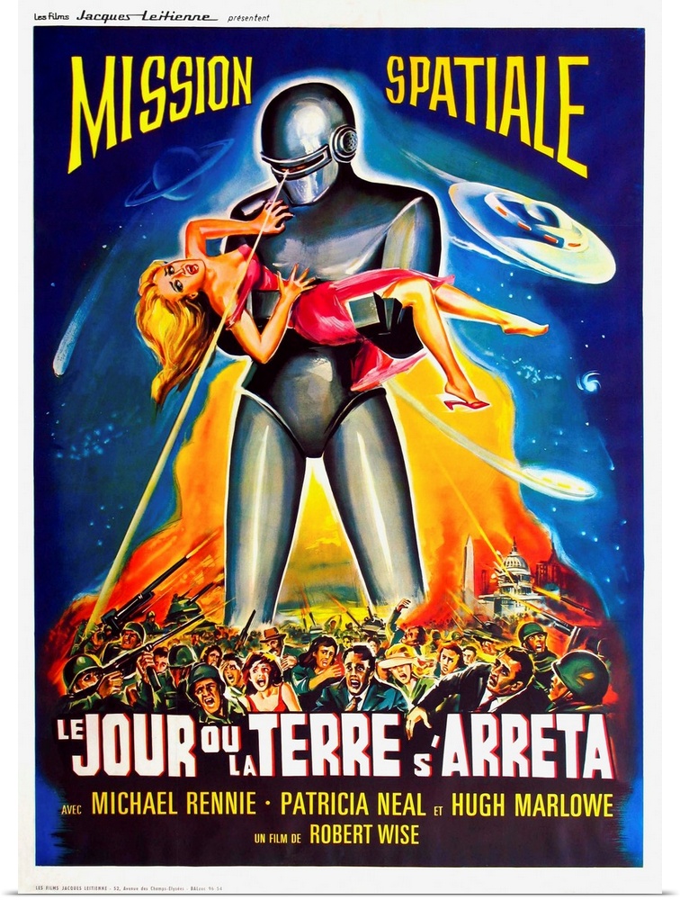 The Day The Earth Stood Still (aka Le Jour Ou La Terre S'Arreta), French Poster Art, 1951.