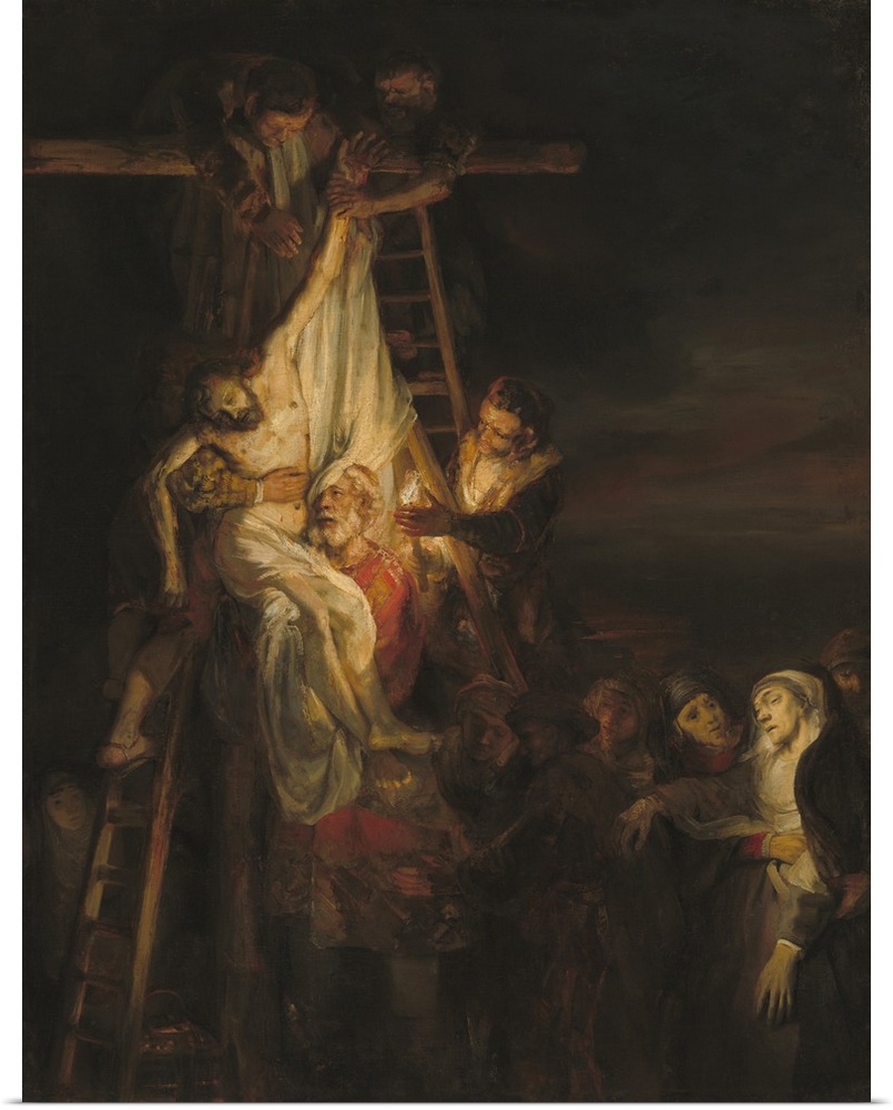The Descent from the Cross, by workshop of Rembrandt van Rijn, 1650-52, Dutch painting, oil on canvas. Probably painted by...
