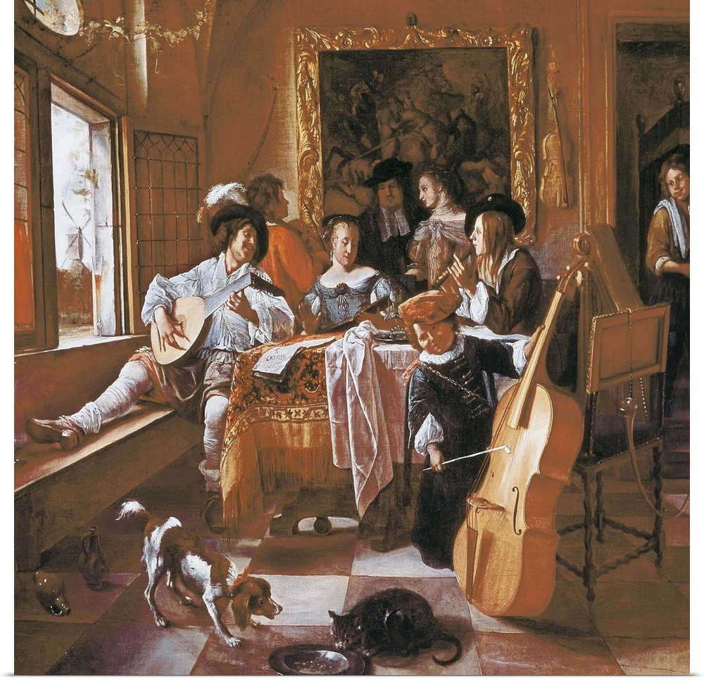 Steen, Jan (1626-1679). The Family Concert. 1666. Baroque art. Oil on canvas. UNITED STATES OF AMERICA. Chicago. Art Insti...