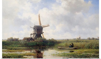 The Gein River, near Abcoude, 1870-97, Dutch painting, oil on canvas