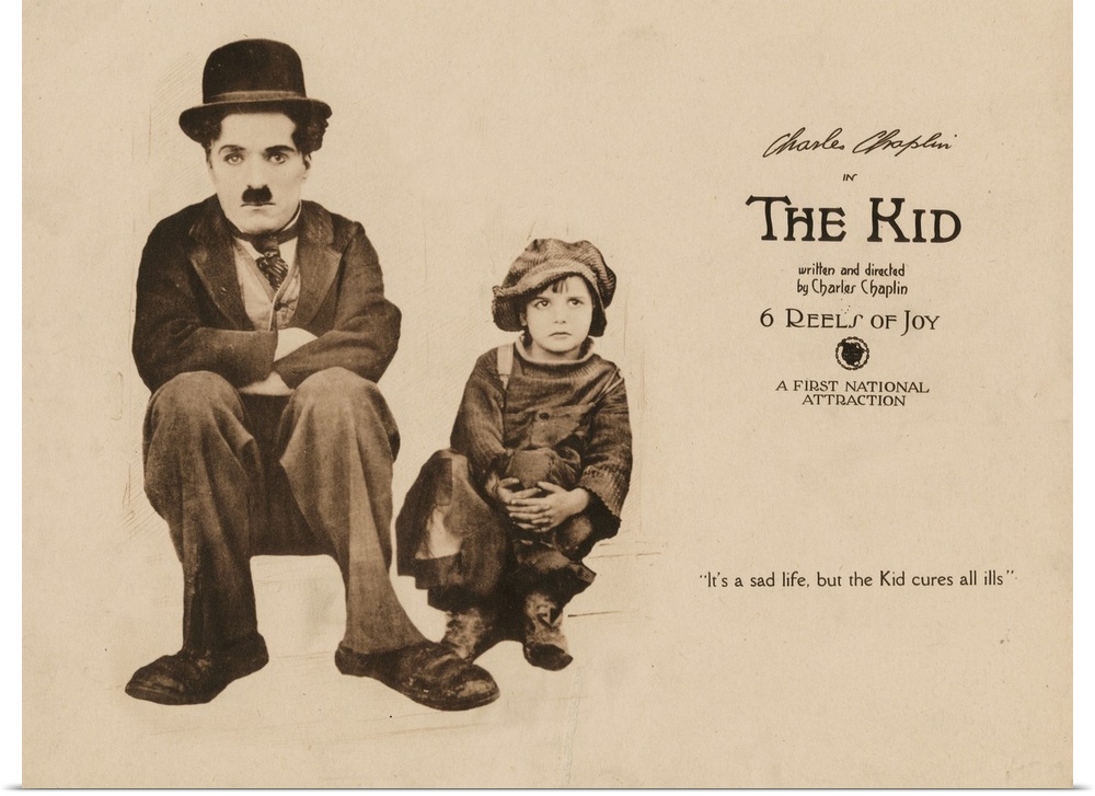 The Kid, Lobbycard, From Left: Charles Chaplin, Jackie Coogan, 1921.