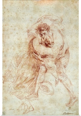The Kiss, Drawing by Jean Antoine Watteau, c. 1700-21, Louvre Museum