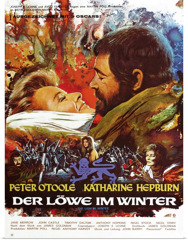 The Lion In Winter, (aka Der Lowe Im Winter), Center From Left: Katharine Hepburn, Peter O'Toole, 1968.