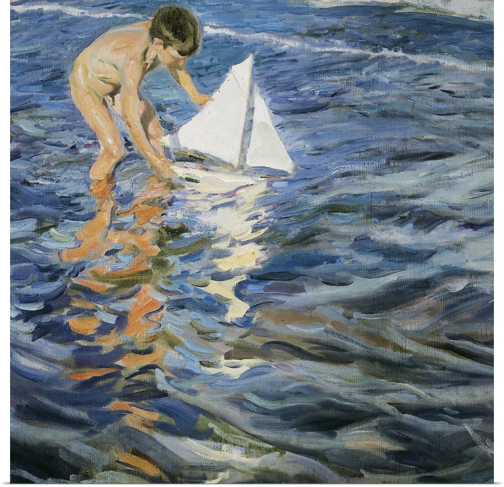 SOROLLA, Joaquin (1863-1923). The Little Sloop. 1909. Post-Impressionism. Oil on canvas. SPAIN. Madrid. Sorolla Museum. -