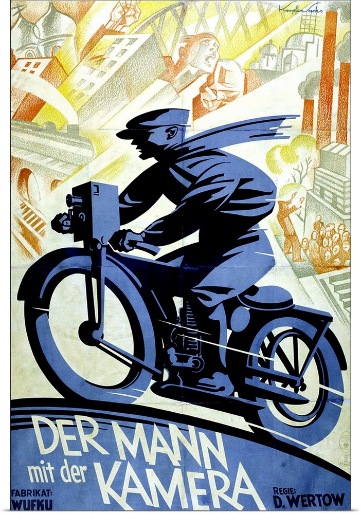 The Man With A Movie Camera, (aka Chelovek S Kino-Apparatom, aka The Man With The Movie Camera), A German Poster, 1929.