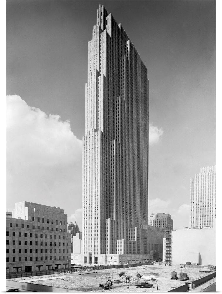 The new RCA Building in Rockefeller Center on Sept. 1, 1933. The adjacent lots await construction. It was the landmark bui...