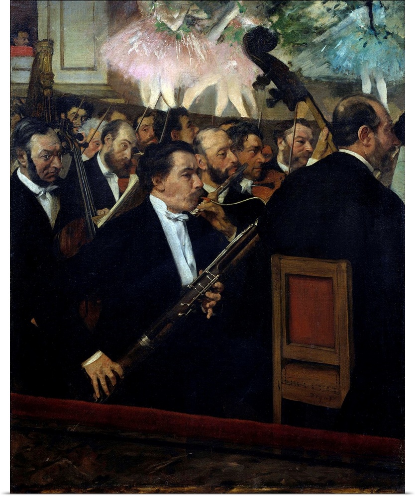 Edgar Degas, French School. The Orchestra at the Opera, 1868. Oil on canvas, 0.56 x 0.45 m. Paris, musee d'Orsay. Degas Ed...