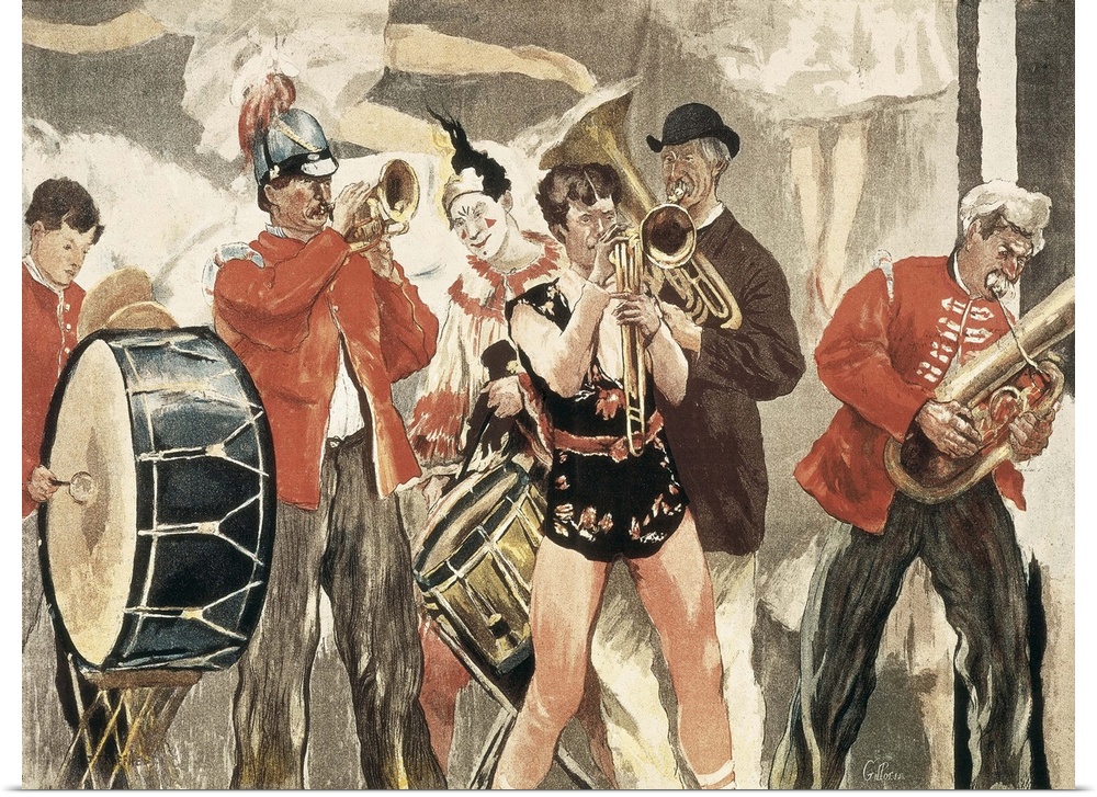 The Orchestra of the Circus. 1888-1889. Watercolour. . AISA/Everett Collection