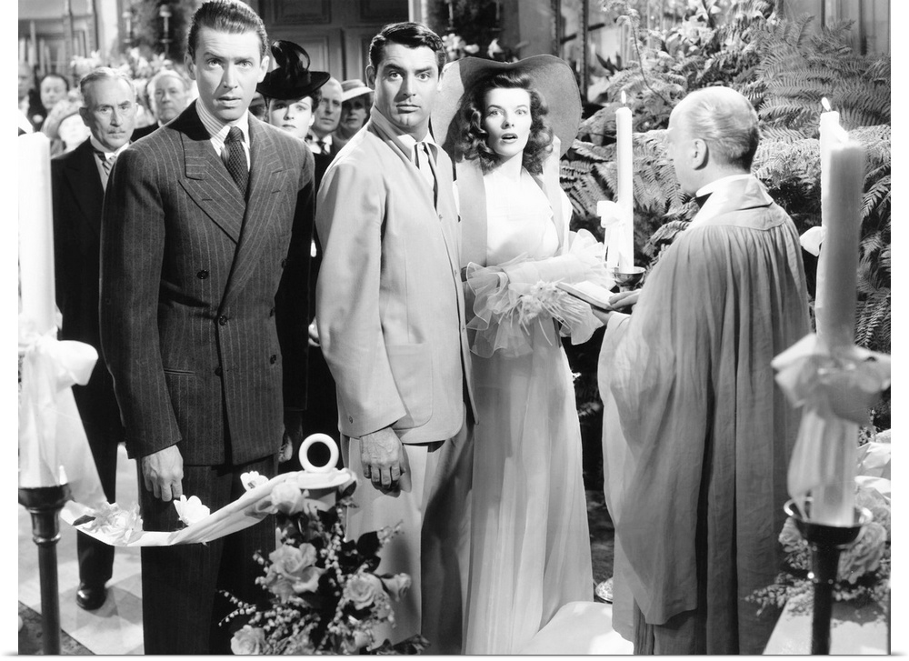 The Philadelphia Story, Rear From Left: John Halliday, Ruth Hussey, Front From Left: James Stewart, Cary Grant, Katharine ...