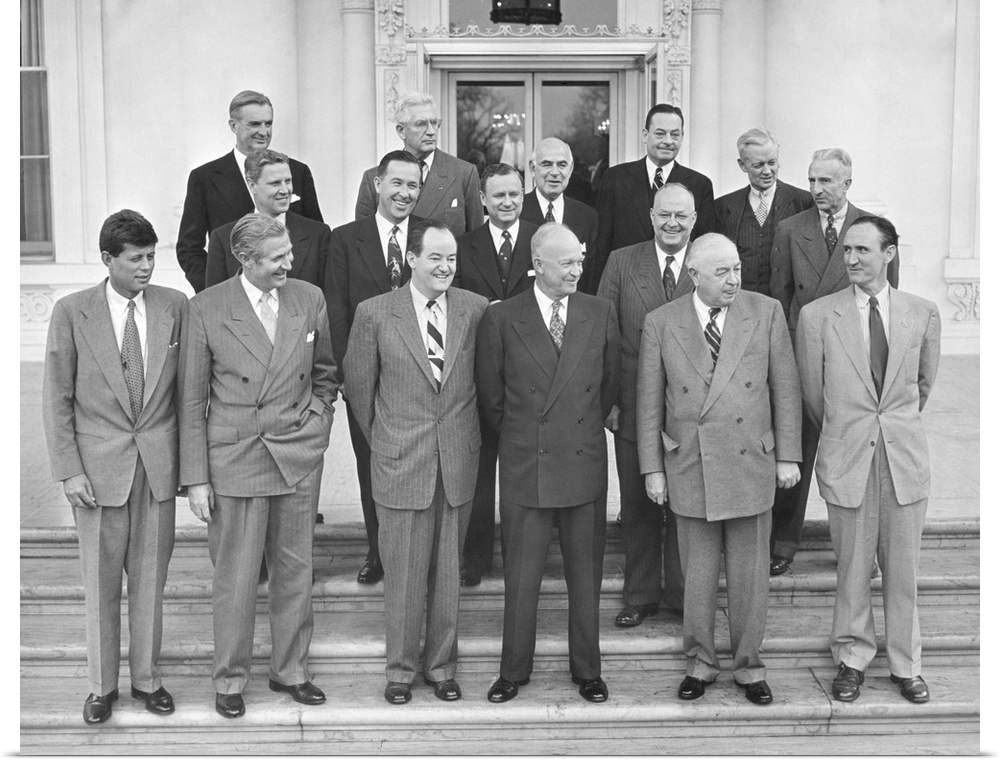 The President gave a luncheon for a group of Senators at the White House, Wed, March 4, 1953. Front Row: John Kennedy; Mik...