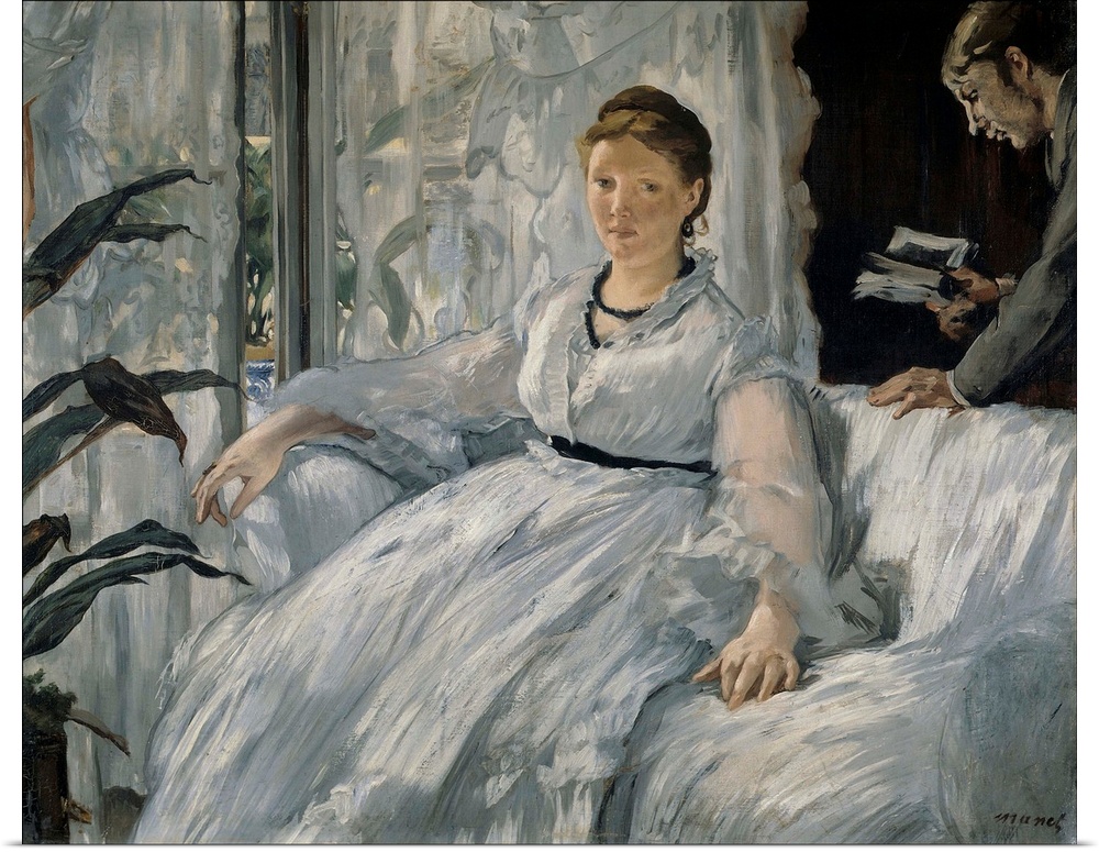 4162, Edouard Manet, French School. The Reading. 1865. Oil on canvas, 0.60 x 0.73 m. Paris, musee d'Orsay. C4162, Manet Ed...