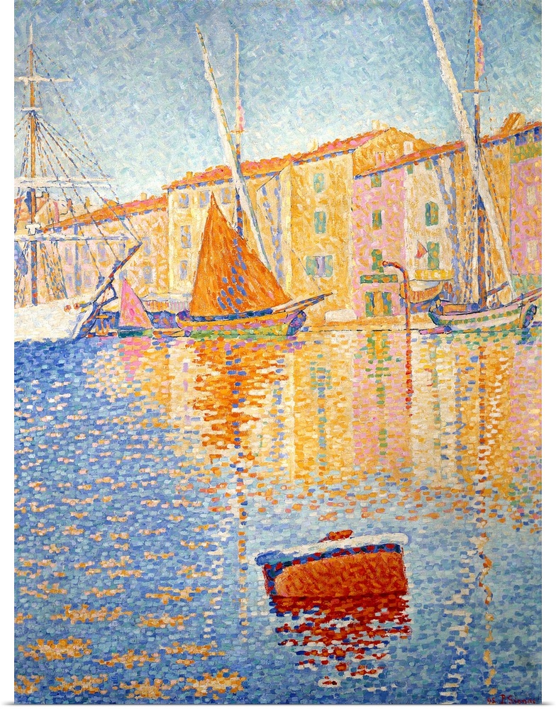 3683 , Paul Signac (1863-1935), French School. The Red Buoy. 1895. Oil on canvas