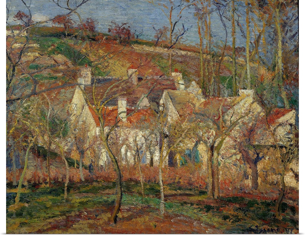 Camille Pissarro (1830-1903), French School. The Red Roofs. Corner of a Village, Winter. 1877. Oil on canvas.