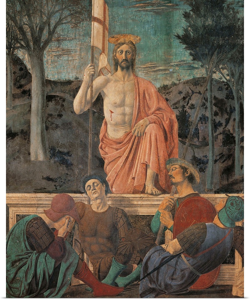 Italy, Tuscany, Arezzo, Sansepolcro, Palazzo del Comune, today Civic Museum. All Dead Christ Resurrection body wound flag ...