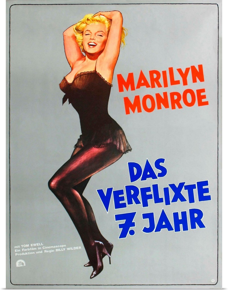 The Seven Year Itch, (aka Das Verflixte 7. Jahr), Marilyn Monroe On German Poster Art, 1955.