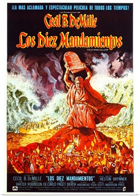 The Ten Commandments, Charlton Heston, Spanish Poster Art, 1956