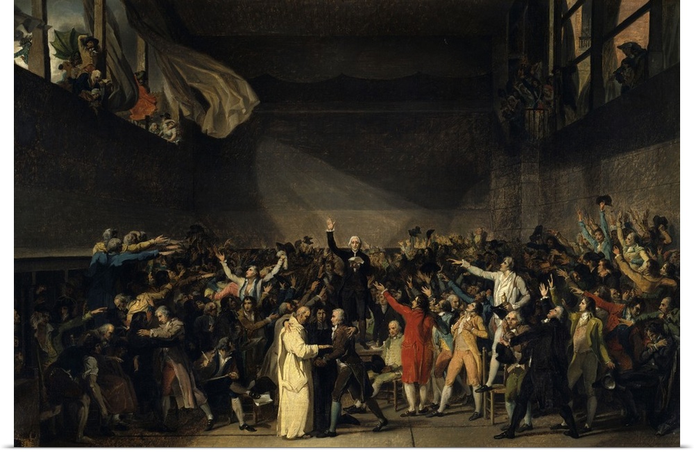 2190 , Jacques Louis David (1748-1825), French School. The Tennis Court Oath (June 20th, 1789). After 1791. Oil on canvas