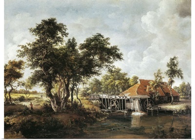 The Watermill with the Great Read Roof. Meindert Hobbema