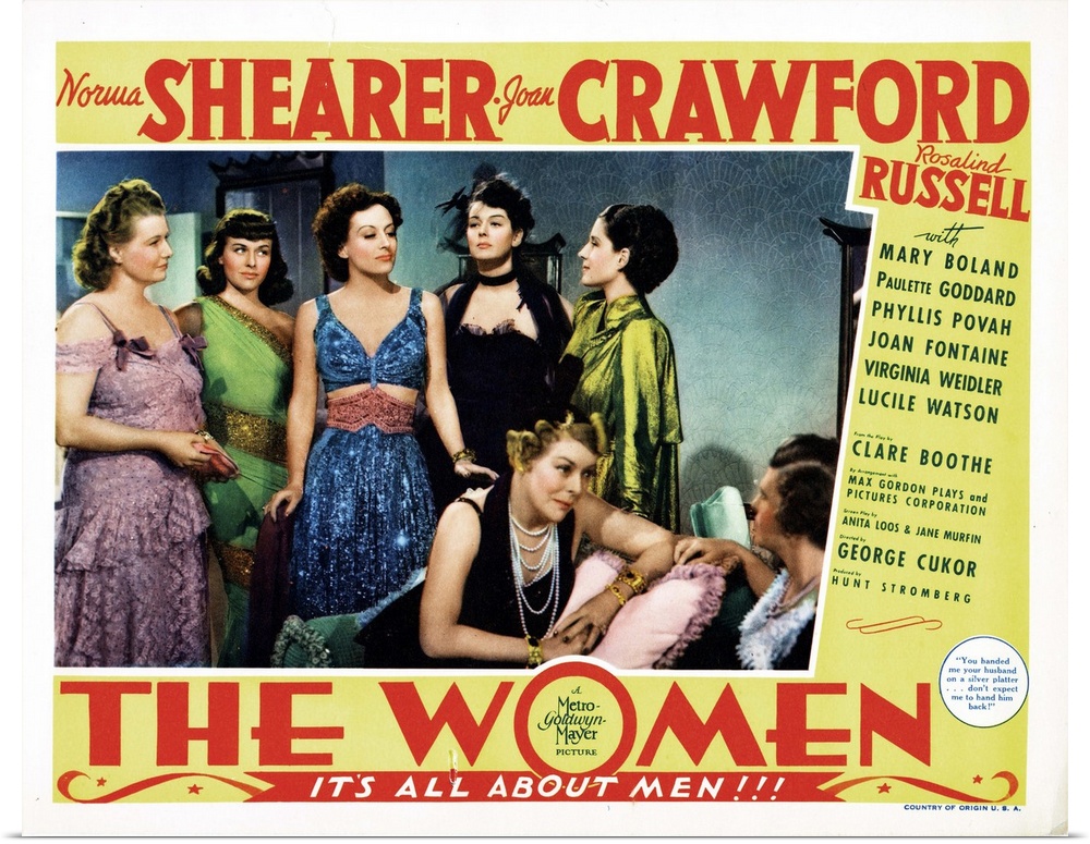 The Women, From Left, Phyllis Povah, Paulette Goddard, Joan Crawford, Rosalind Russell, Mary Boland, Norma Shearer, 1939.