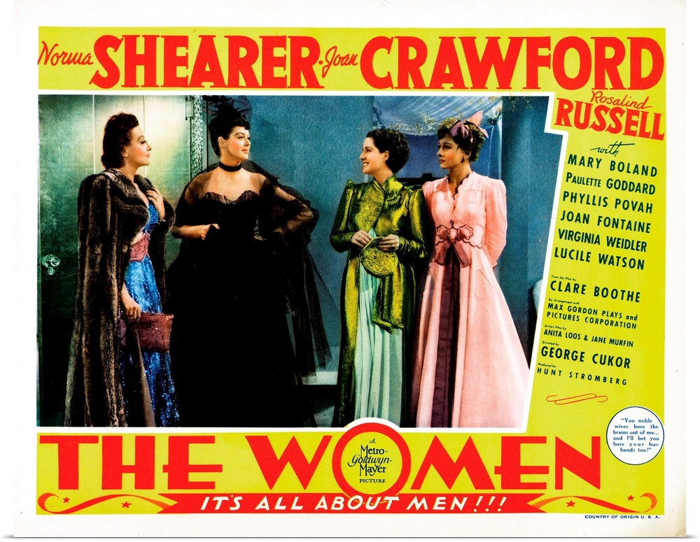 The Women, From Left, Joan Crawford, Rosalind Russell, Norma Shearer, Joan Fontaine, 1939.