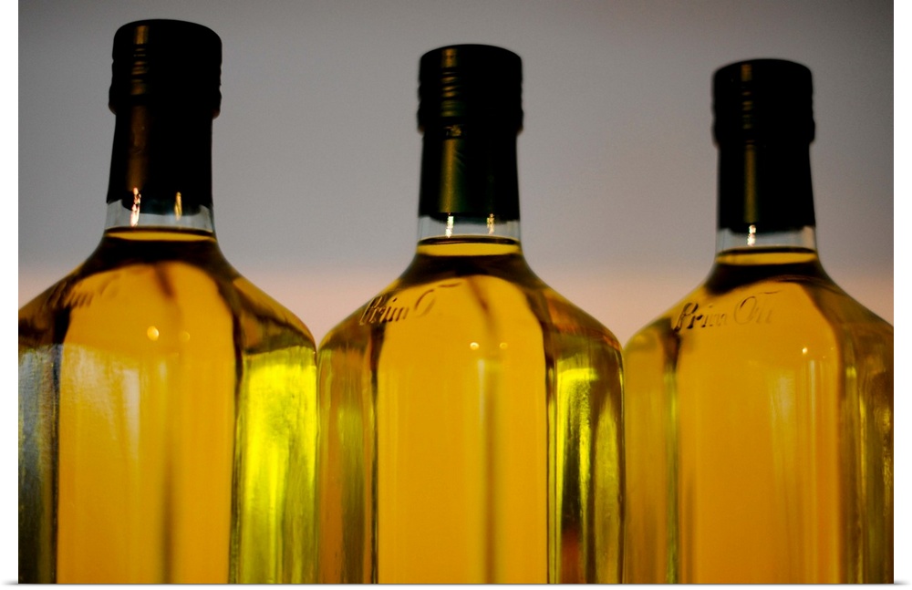 Three Bottles Of Olive Oil