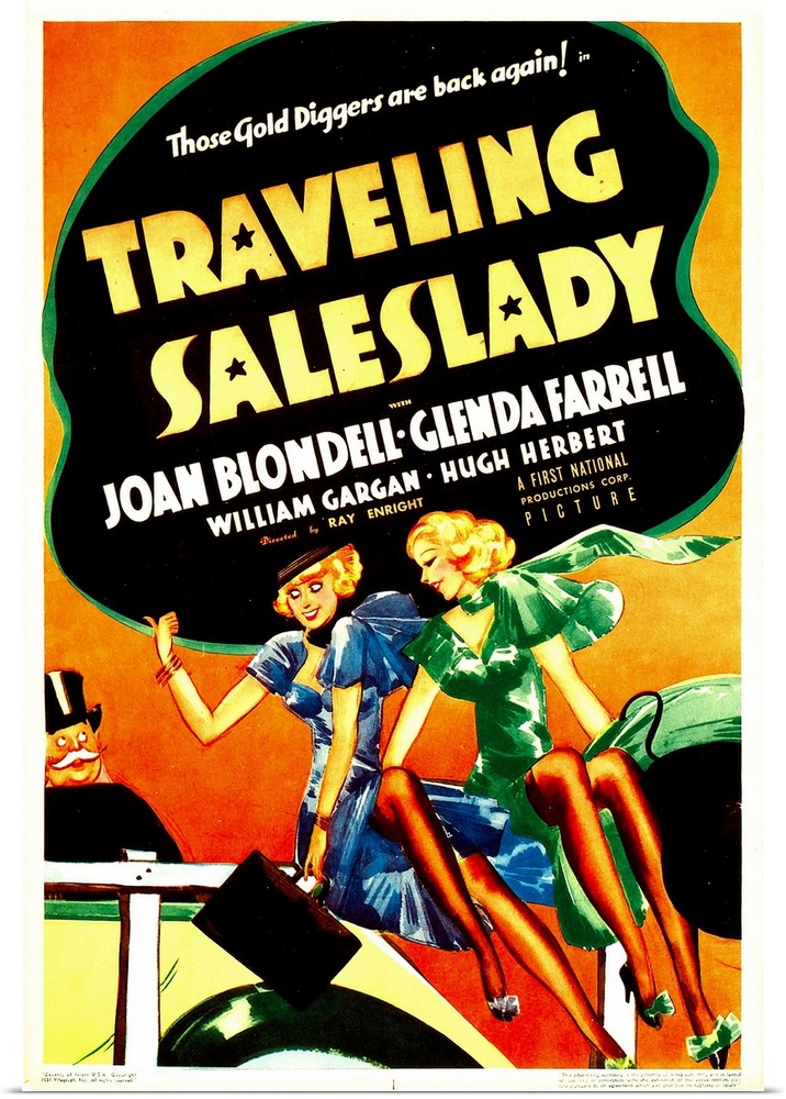 TRAVELING SALESLADY, midget window card, 1935