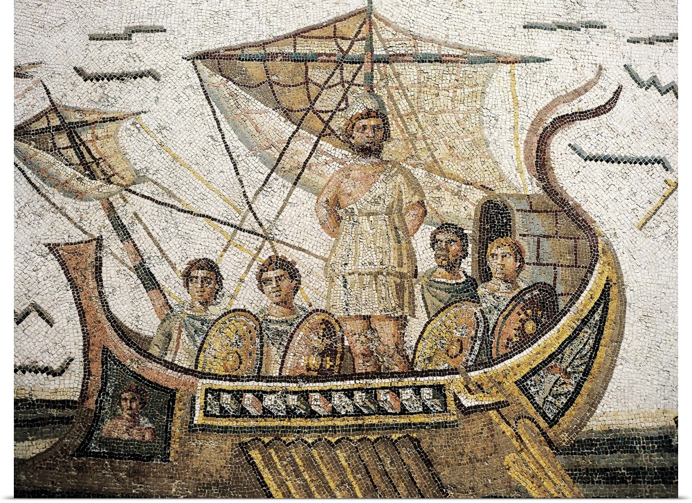Ulysses and the Sirens, Roman mosaic