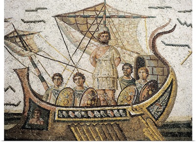 Ulysses and the Sirens, Roman mosaic