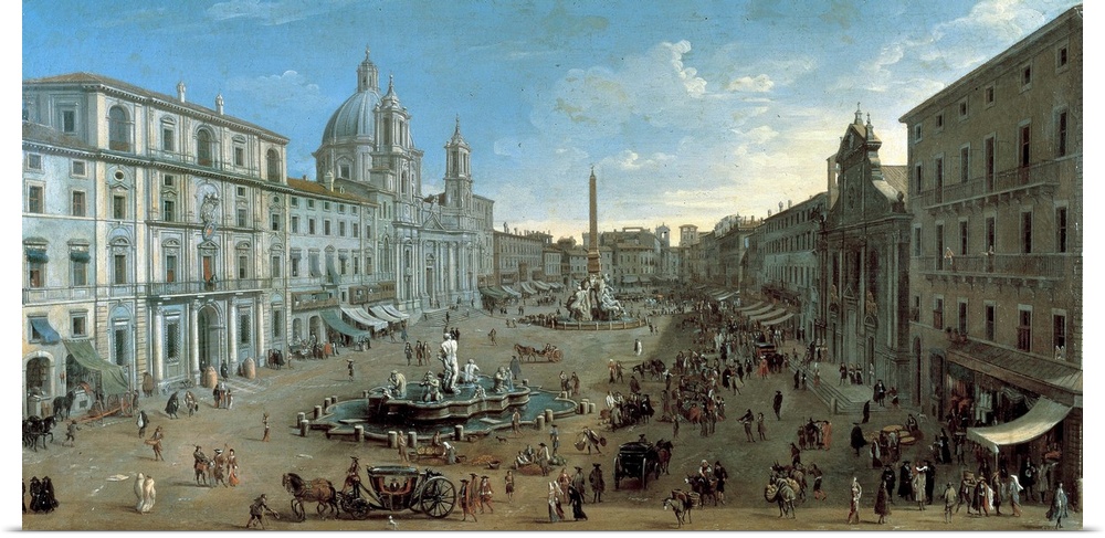 Van Wittel Gaspar known as Gaspare Vanvitelli, View of Piazza Navona, 18th Century, oil on canvas, private collection (670...