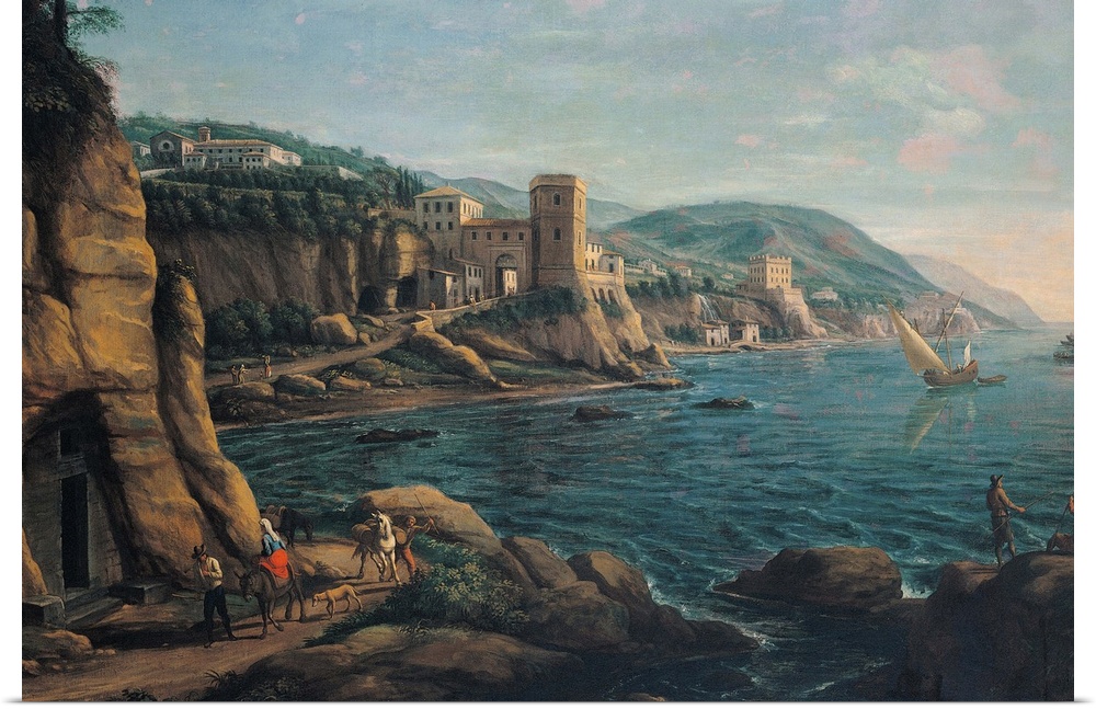 View of the Neapolitan Coast, by Gaspar Van Wittel known as Gaspare Vanvitelli, 1725, 18th Century, oil on canvas, cm 109 ...
