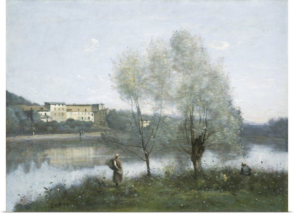 Ville-d'Avray, by Jean-Baptiste-Camille Corot, 1865, French painting, oil on canvas. Corot painted this landscape in his h...